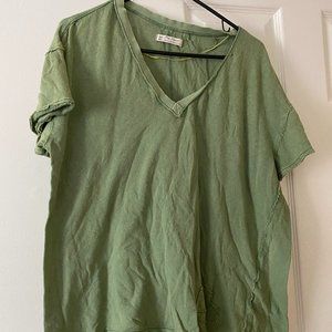 We the Free/Free People Green V Neck Top